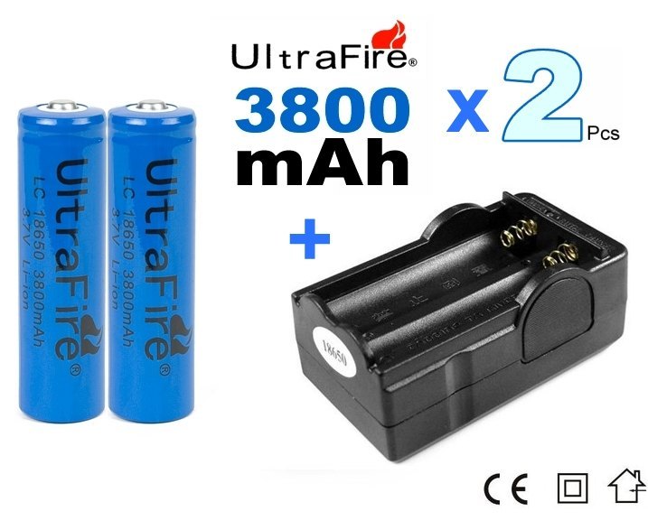 2 x Bateria Recargable 18650 3800mAh