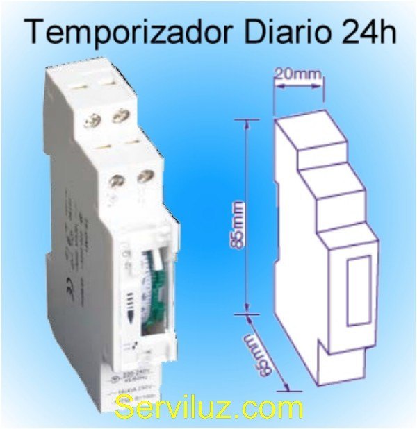 Programador eléctrico mecánico diario tipo enchufe mini - Hiper Electrón