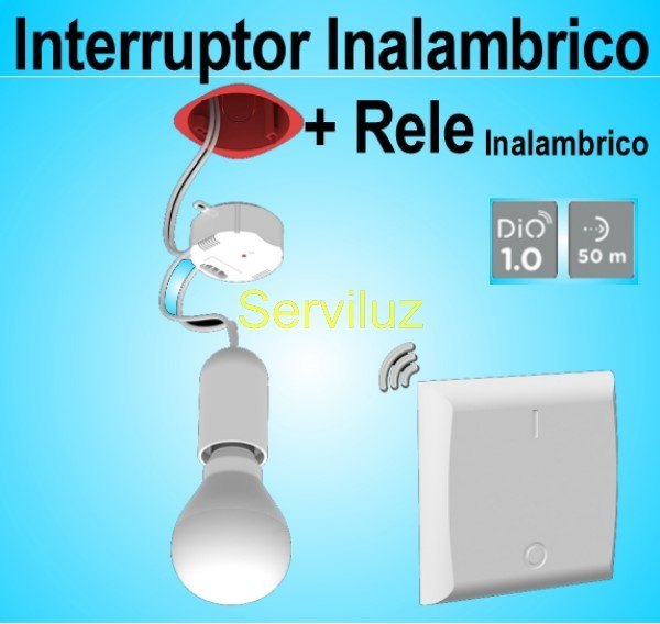 Interruptor Inalambrico de Luz + Receptor Rele ON OFF Interruptor Inalambrico de Luz + Receptor Rele ON OFF