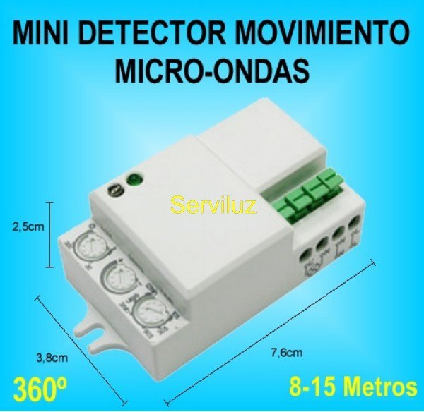 Mini Detector de Movimiento Microondas (Radar) para Luz (Iluminacion) - Haga click en la imagen para cerrar