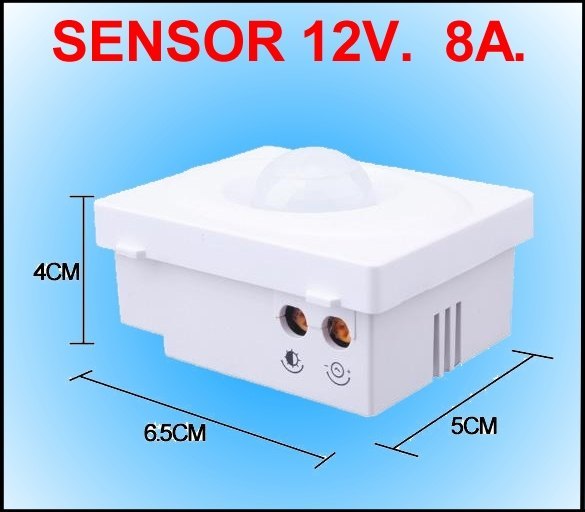Detector de Movimiento 12v Orientable y ajustable para Luz