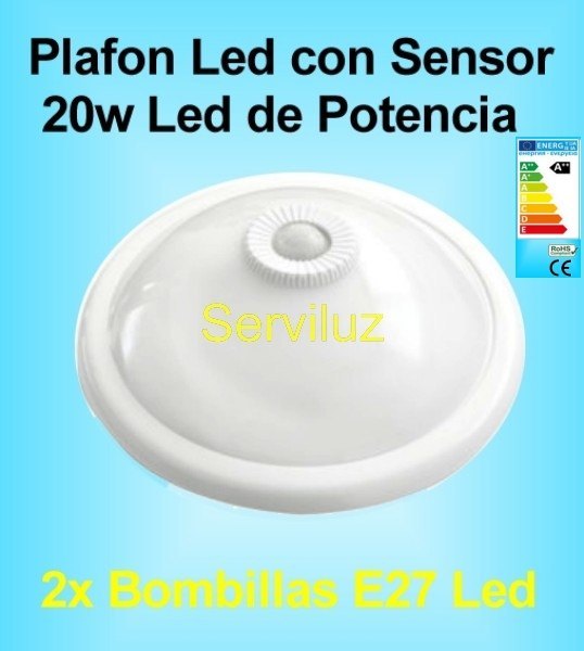 Plafón Leds con detector de movimiento de 20W Dinuy — Rehabilitaweb